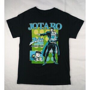 JoJo's Bizarre Adventure T-Shirt Unisex Size S Black Jotaro Anime Graphic Tee